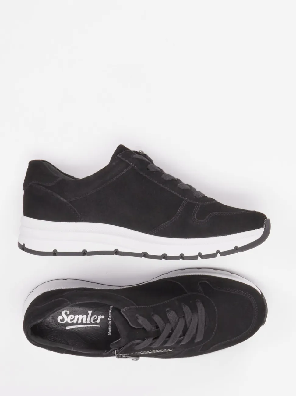 Semler – Komfort-Sneaker aus Veloursleder schwarz