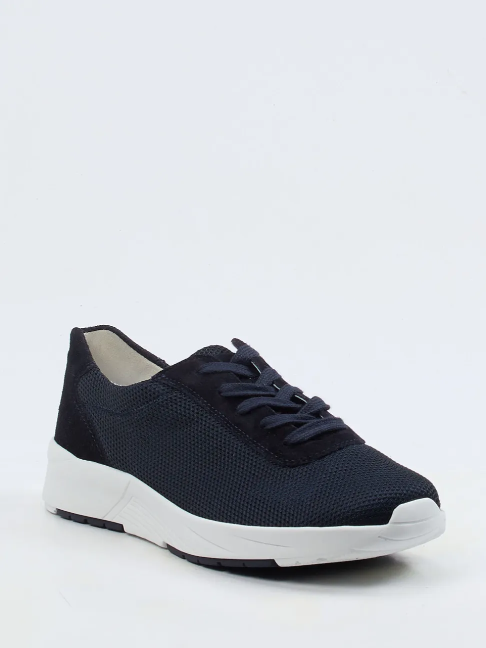 Semler – Komfort-Sneaker aus Mesh und Veloursleder Dunkelblau