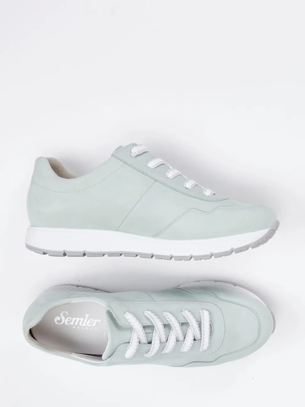 Semler – Komfort-Sneaker aus Nubukleder mintgrün