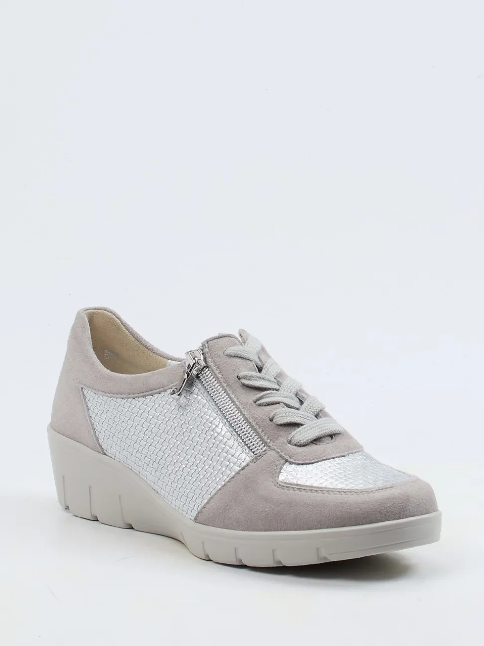 Semler – Komfort-Sneaker aus Veloursleder grau