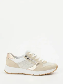 Semler – Komfort-Sneaker aus Velour/Textil beige