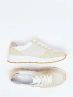 Semler – Komfort-Sneaker aus Velour/Textil beige