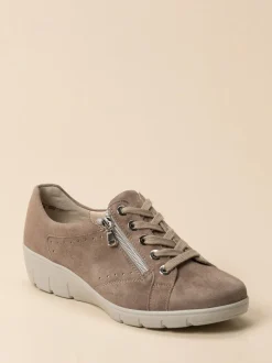 Semler – Komfort-Sneaker aus Veloursleder Taupe