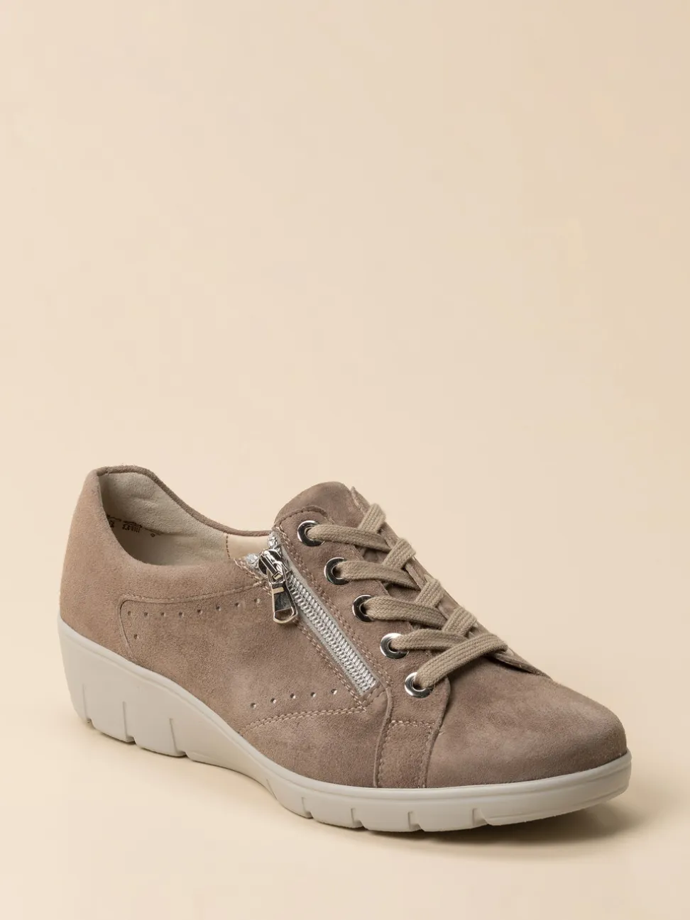 Semler – Komfort-Sneaker aus Veloursleder Taupe