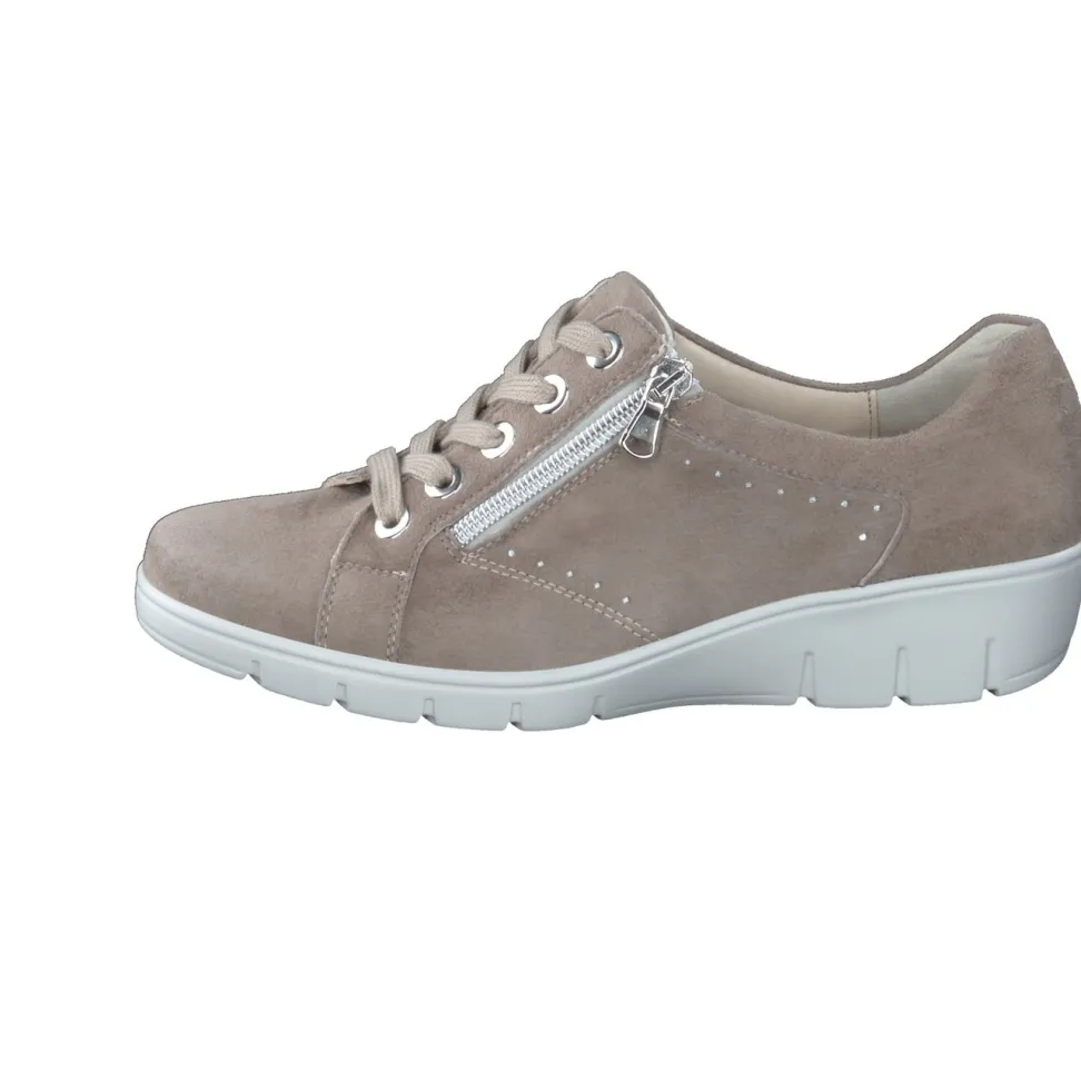 Semler – Komfort-Sneaker aus Veloursleder Taupe
