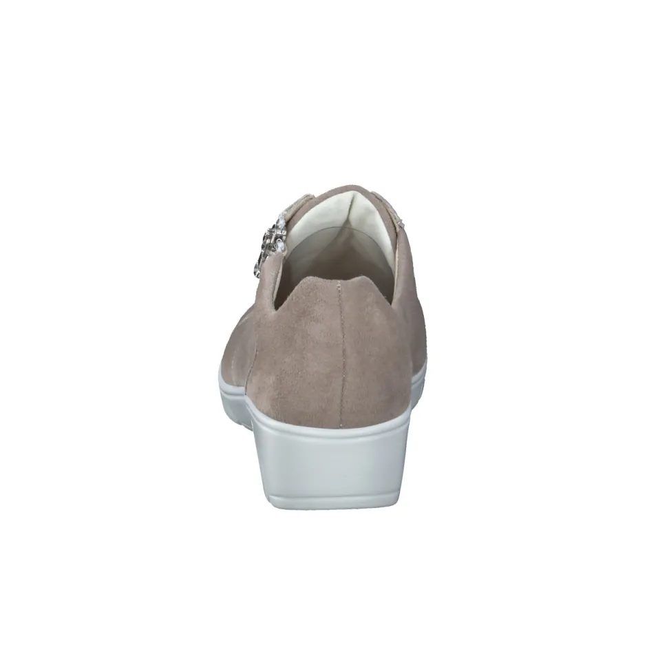 Semler – Komfort-Sneaker aus Veloursleder Taupe