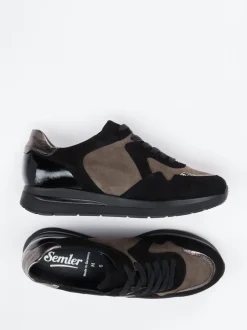 Semler – Komfort-Sneaker aus Veloursleder Taupe
