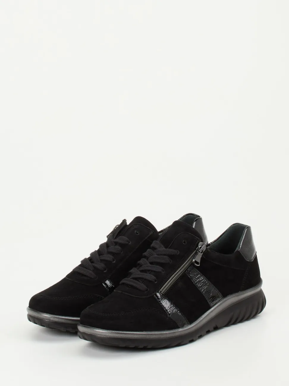 Semler – Komfort-Sneaker aus Veloursleder Schwarz