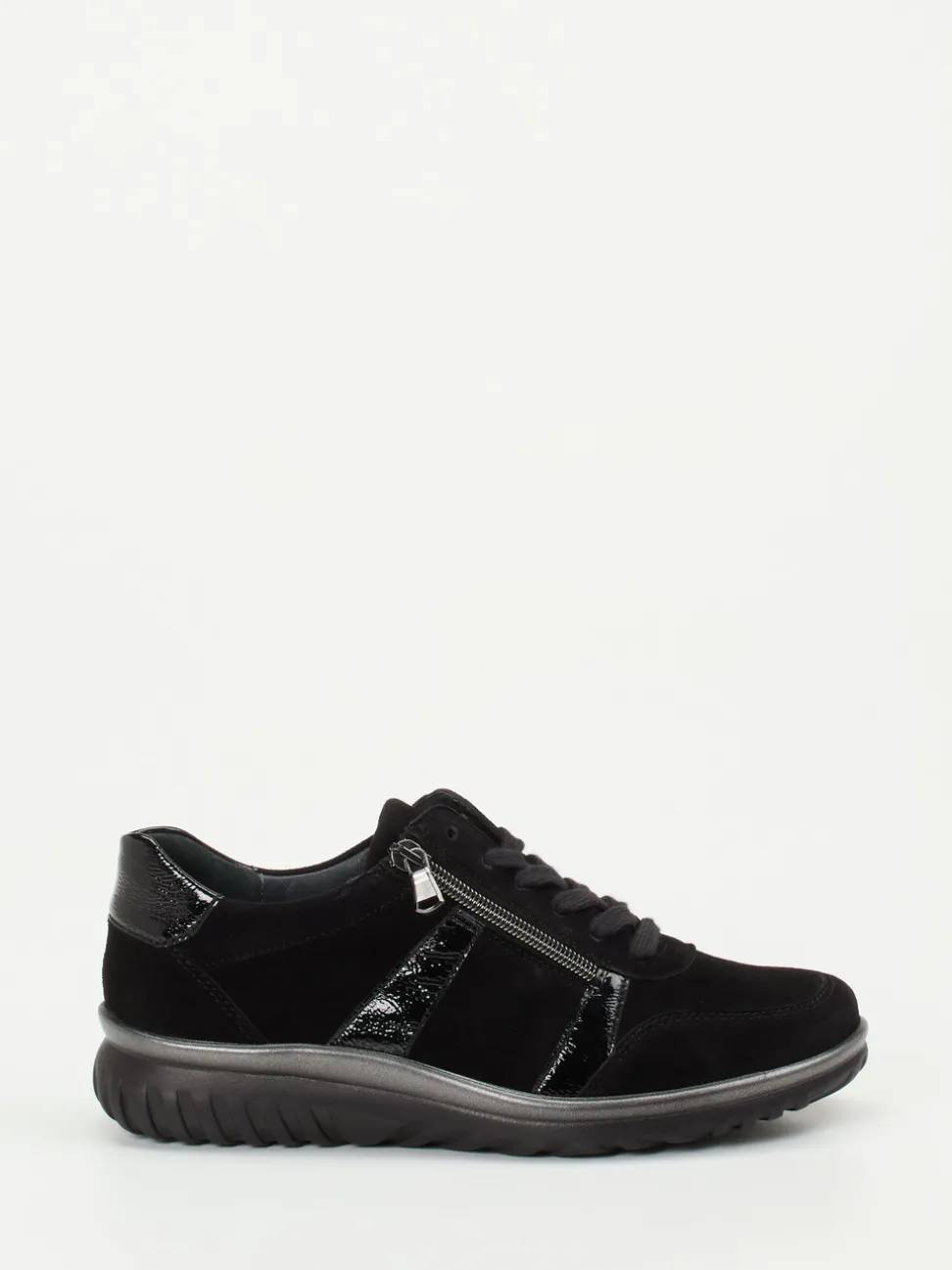Semler – Komfort-Sneaker aus Veloursleder Schwarz