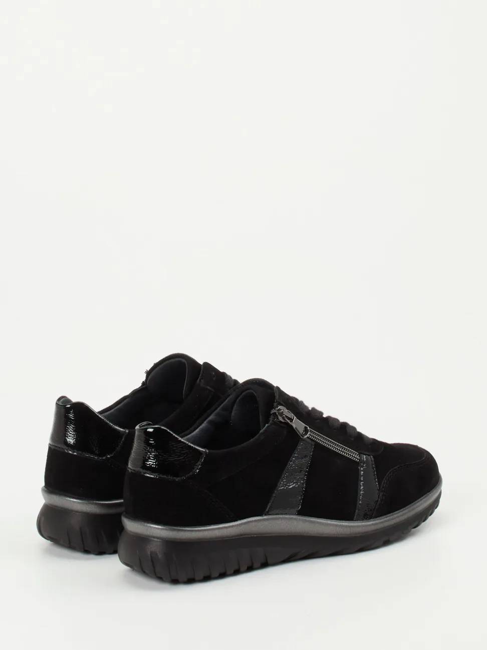 Semler – Komfort-Sneaker aus Veloursleder Schwarz