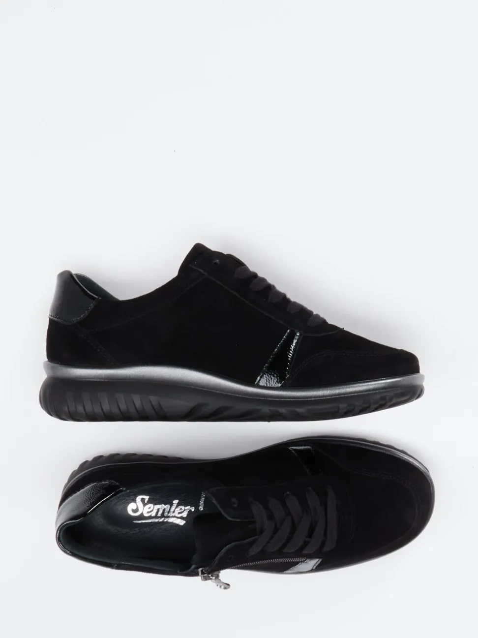 Semler – Komfort-Sneaker aus Veloursleder Schwarz