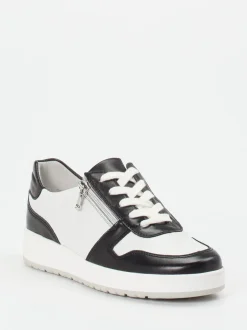 Semler – Komfort-Sneaker aus Kalbleder Weiß-Schwarz