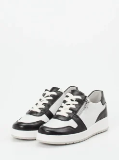 Semler – Komfort-Sneaker aus Kalbleder Weiß-Schwarz