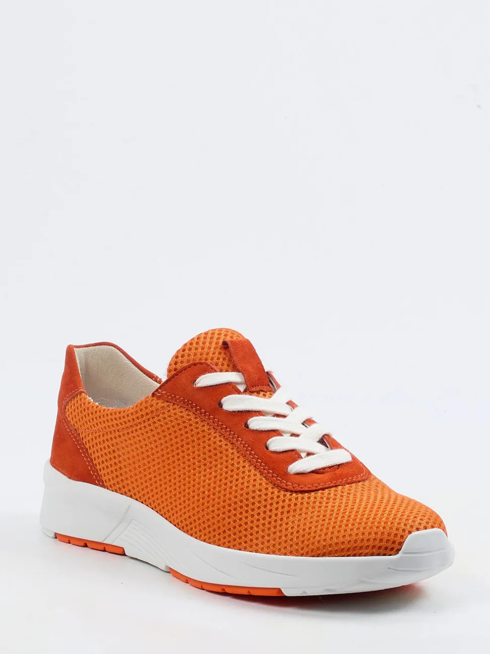 Semler – Komfort-Sneaker aus Mesh und Veloursleder orange