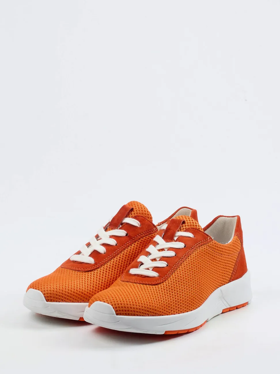 Semler – Komfort-Sneaker aus Mesh und Veloursleder orange
