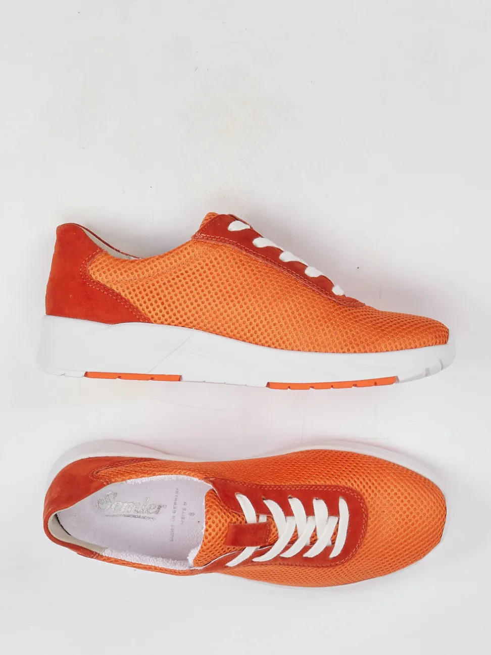 Semler – Komfort-Sneaker aus Mesh und Veloursleder orange