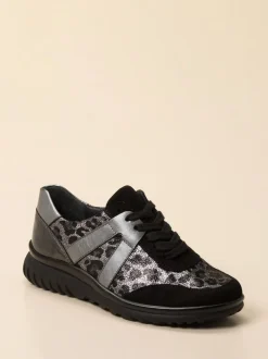Semler – Komfort-Sneaker aus geprägtem Leder grau