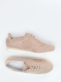 Semler – Komfort-Sneaker aus Veloursleder beige