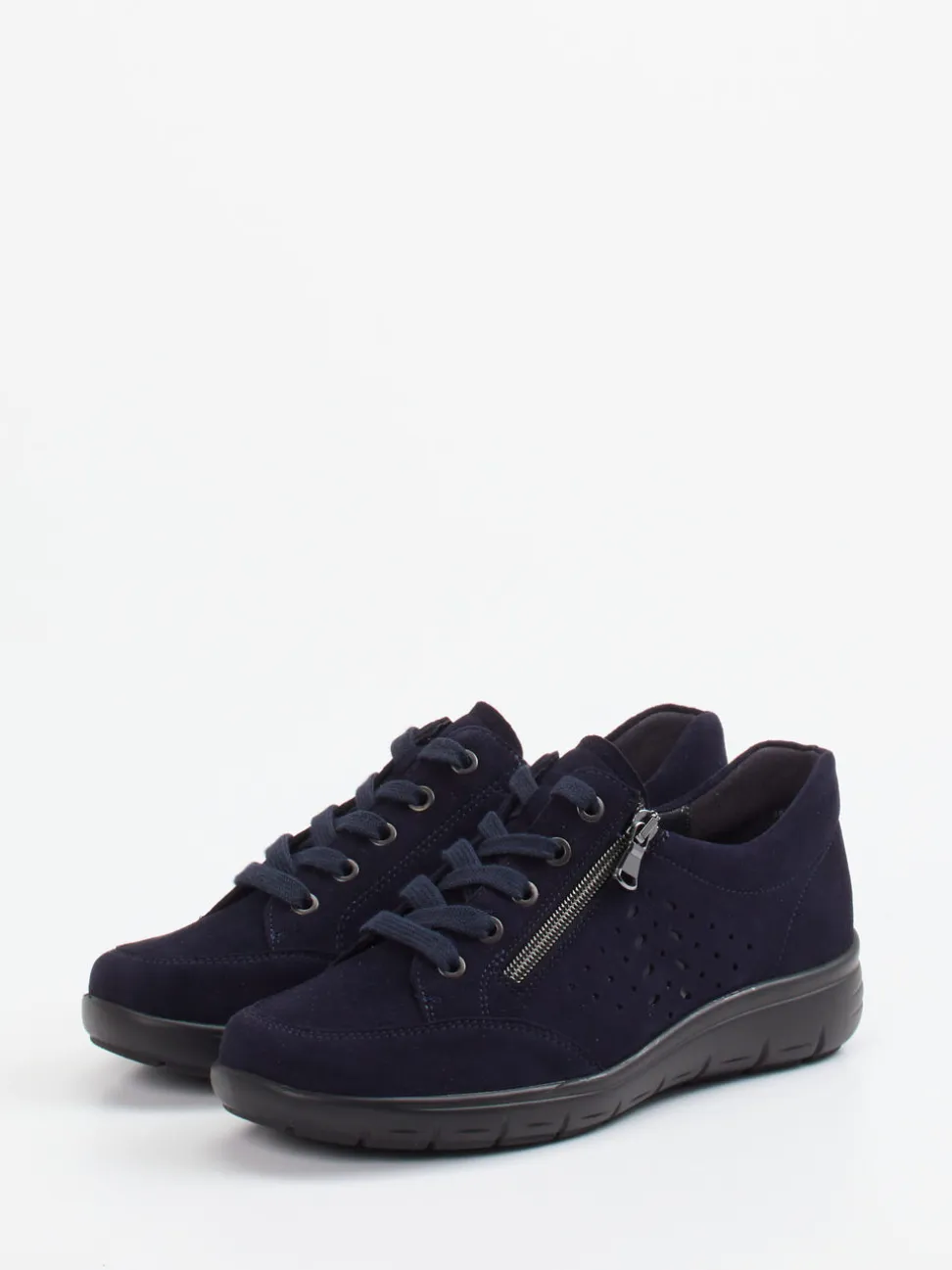 Semler – Komfort-Sneaker aus Veloursleder Dunkelblau