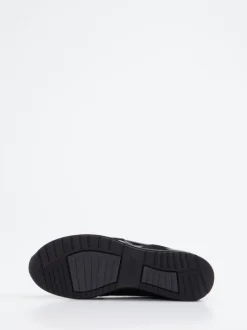 Semler – Komfort-Sneaker aus Velours- und Lackleder Schwarz