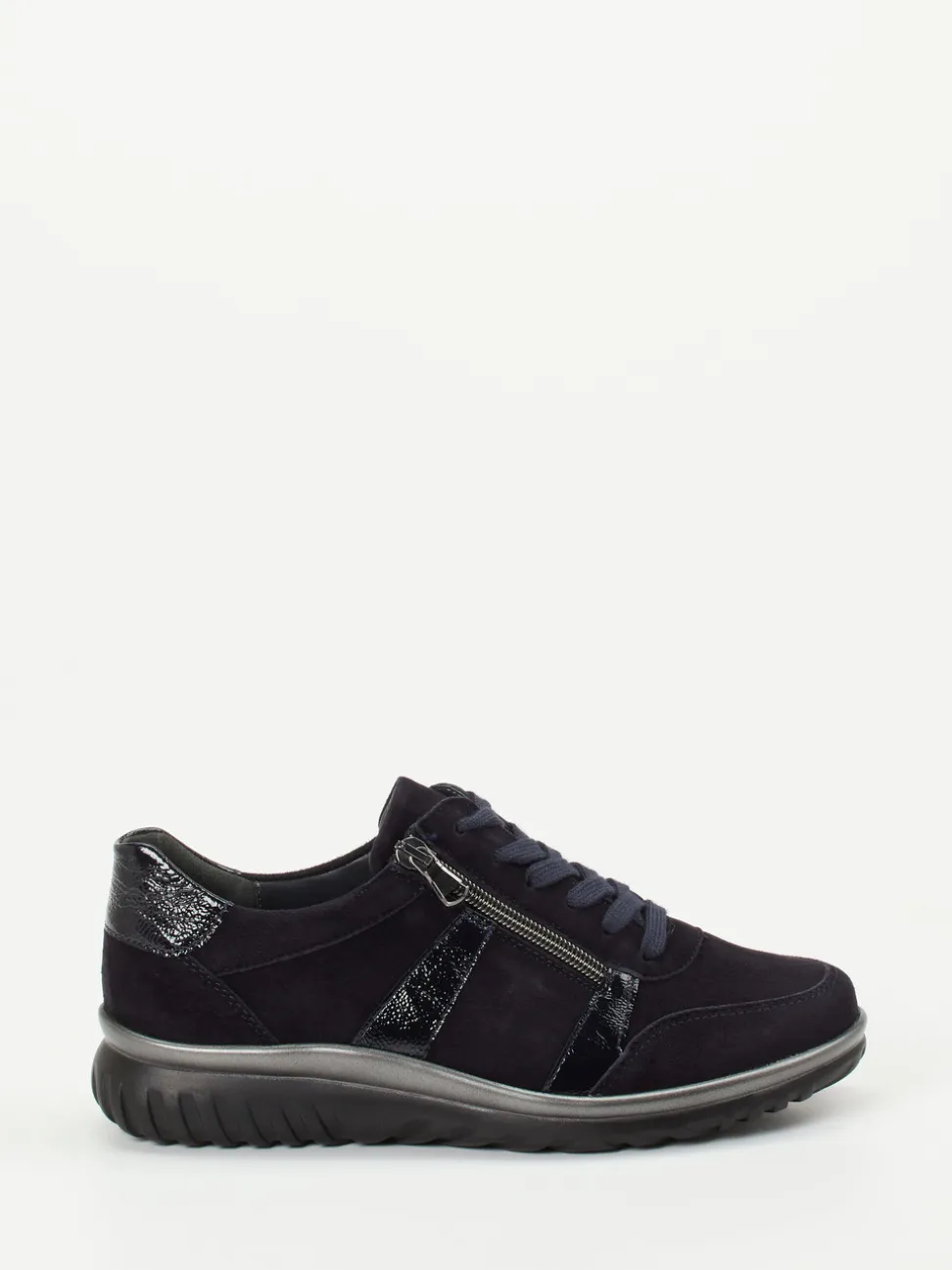 Semler – Komfort-Sneaker aus Veloursleder Dunkelblau