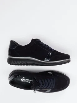 Semler – Komfort-Sneaker aus Veloursleder Dunkelblau