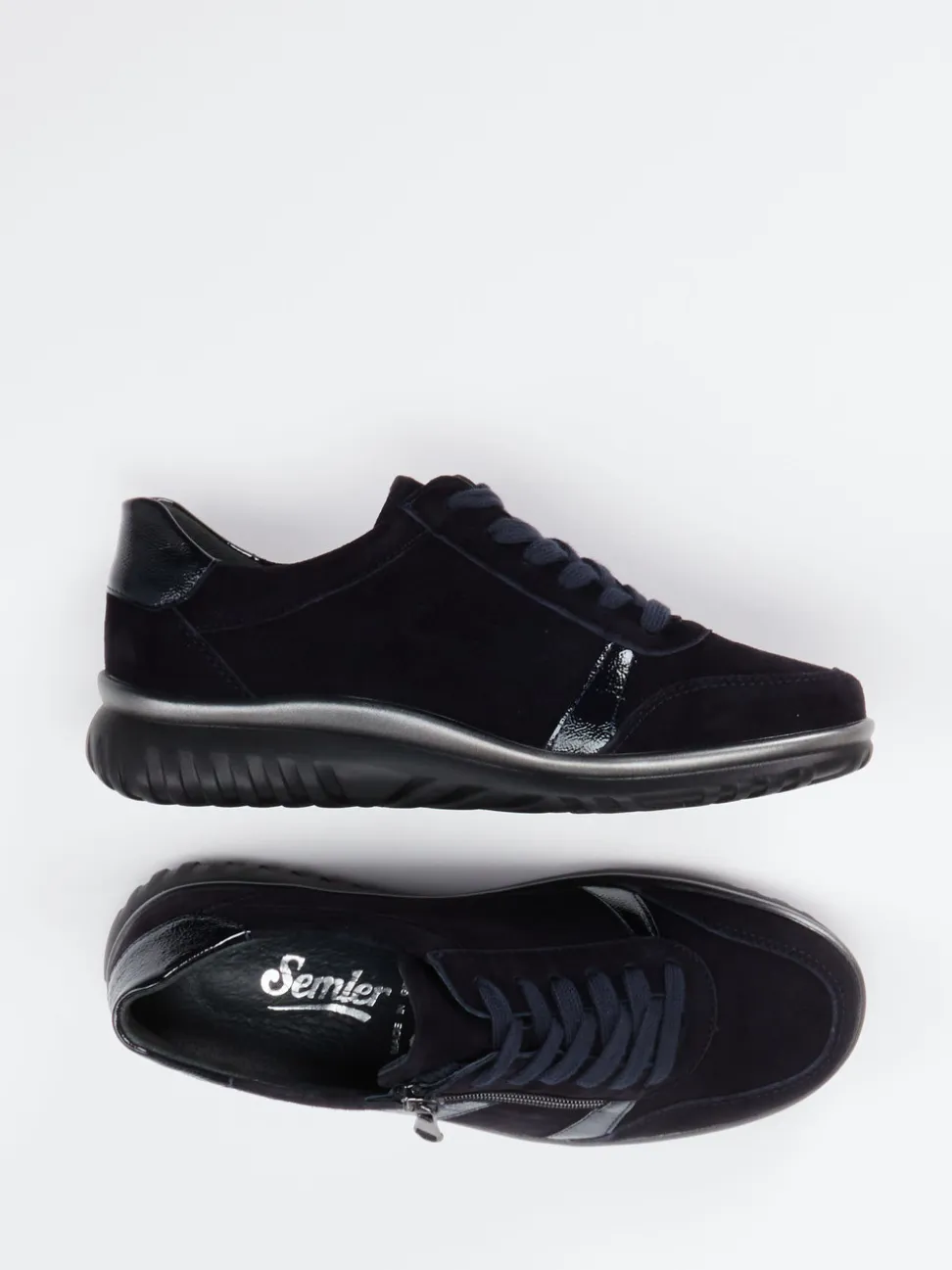 Semler – Komfort-Sneaker aus Veloursleder Dunkelblau