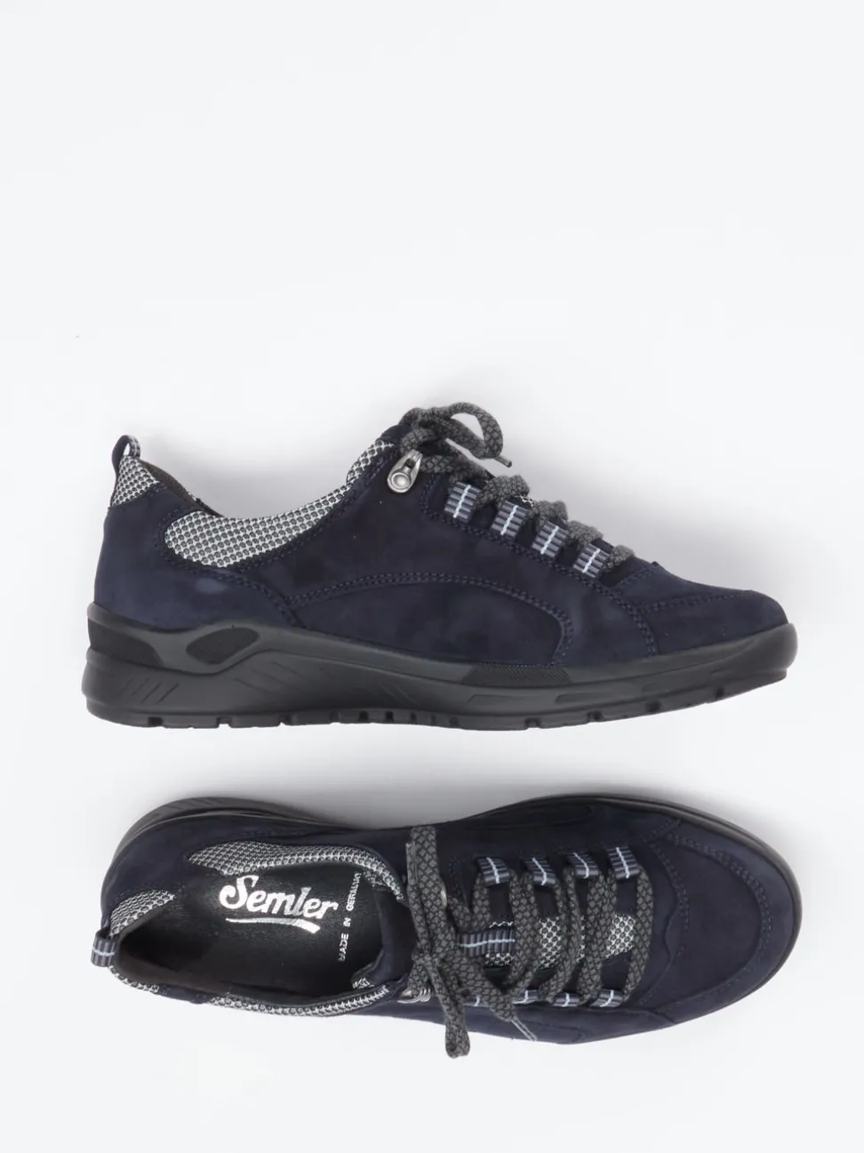 Semler – Komfort-Sneaker aus Veloursleder Dunkelblau