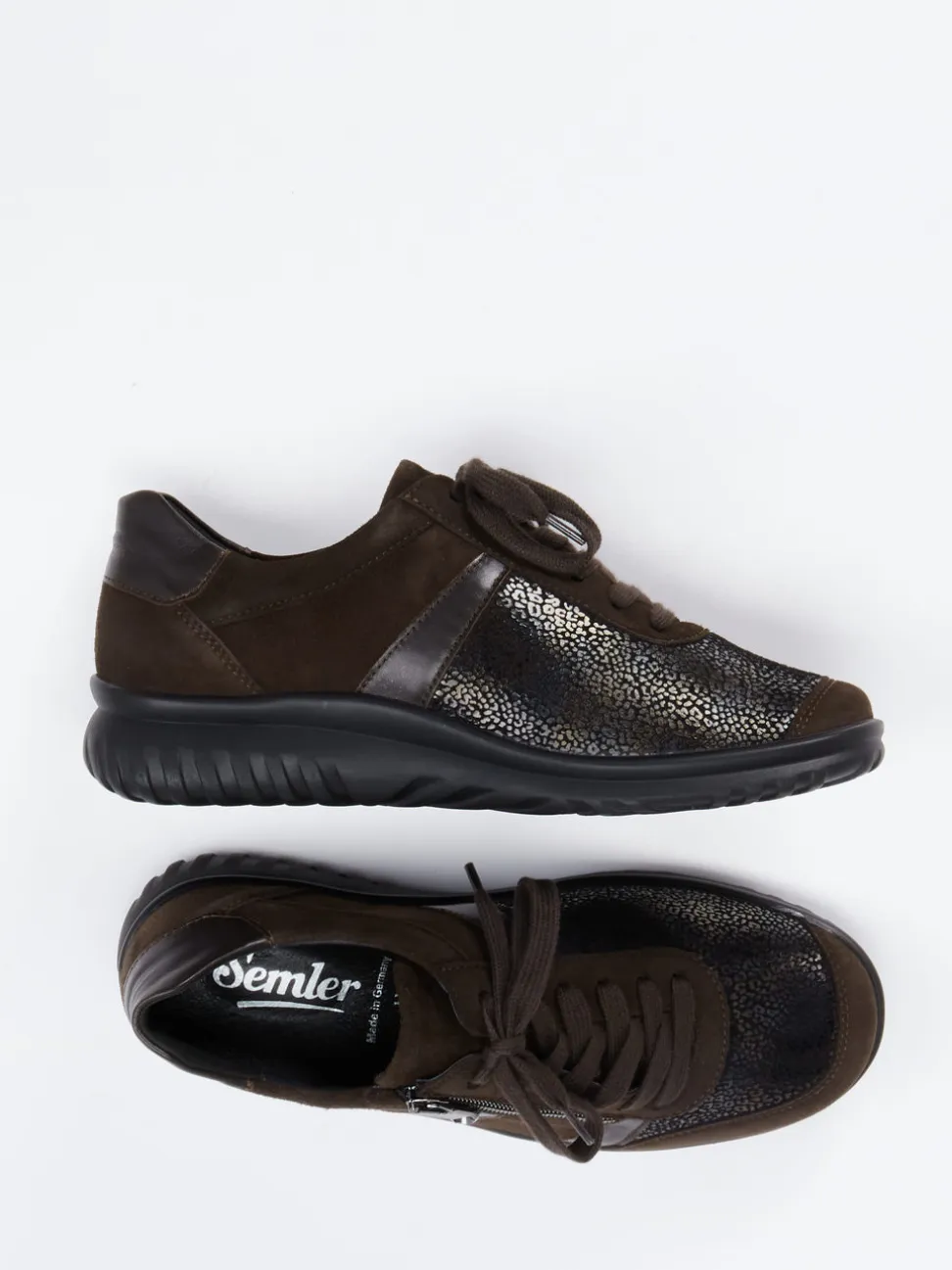 Semler – Komfort-Sneaker aus Veloursleder dunkelbraun