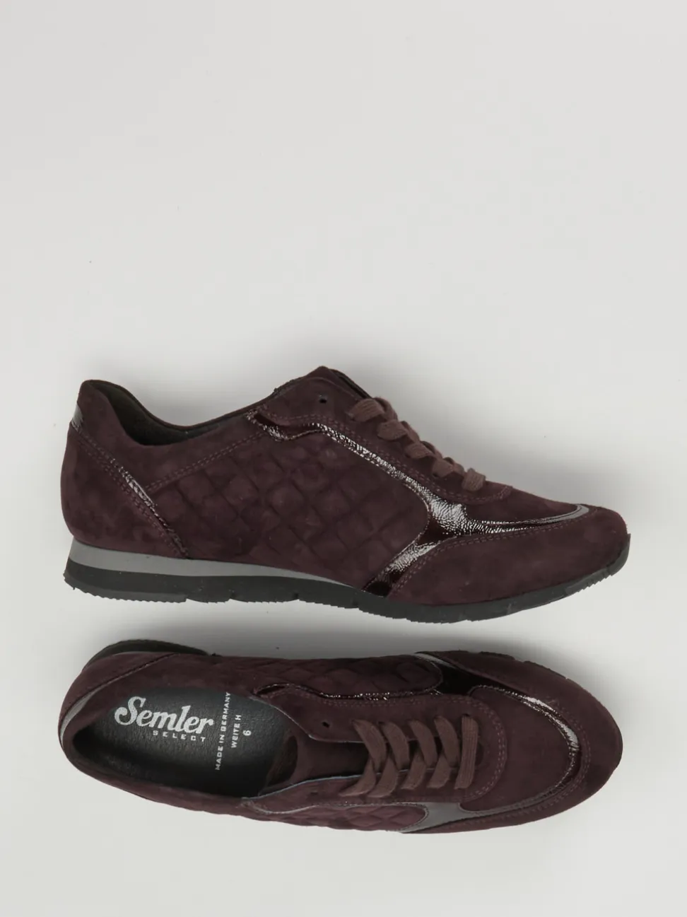 Semler – Komfort-Sneaker aus Veloursleder brombeer