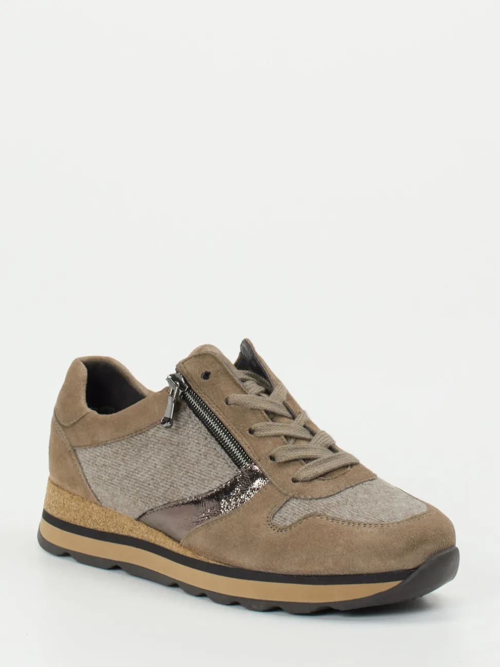 Semler – Komfort-Sneaker aus Veloursleder taupe