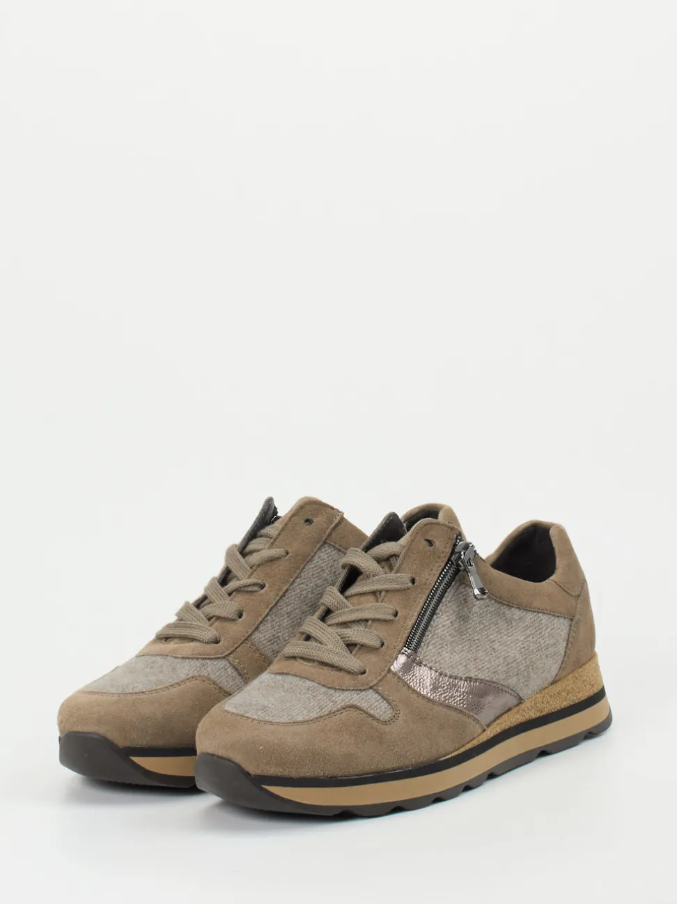 Semler – Komfort-Sneaker aus Veloursleder taupe