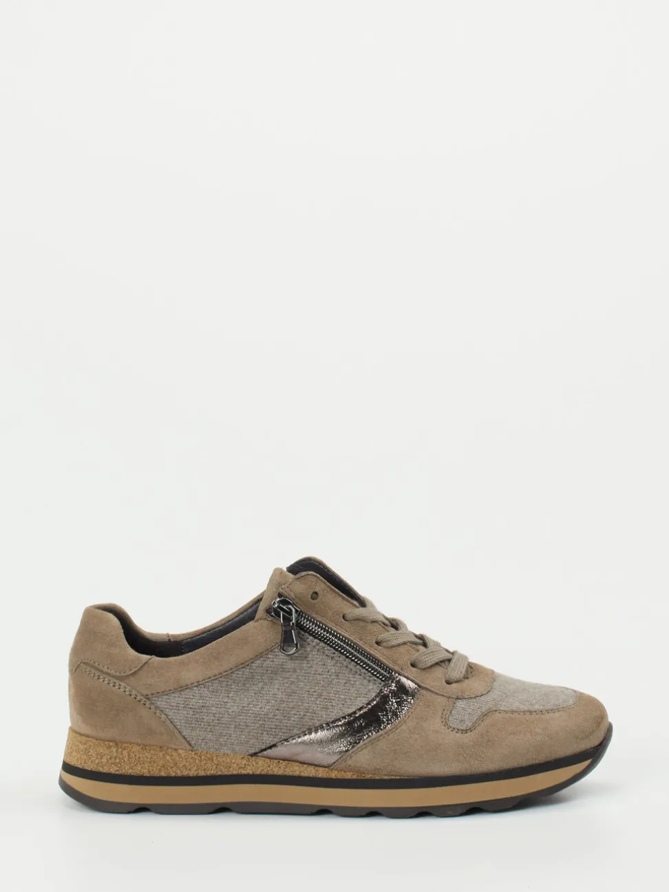 Semler – Komfort-Sneaker aus Veloursleder taupe