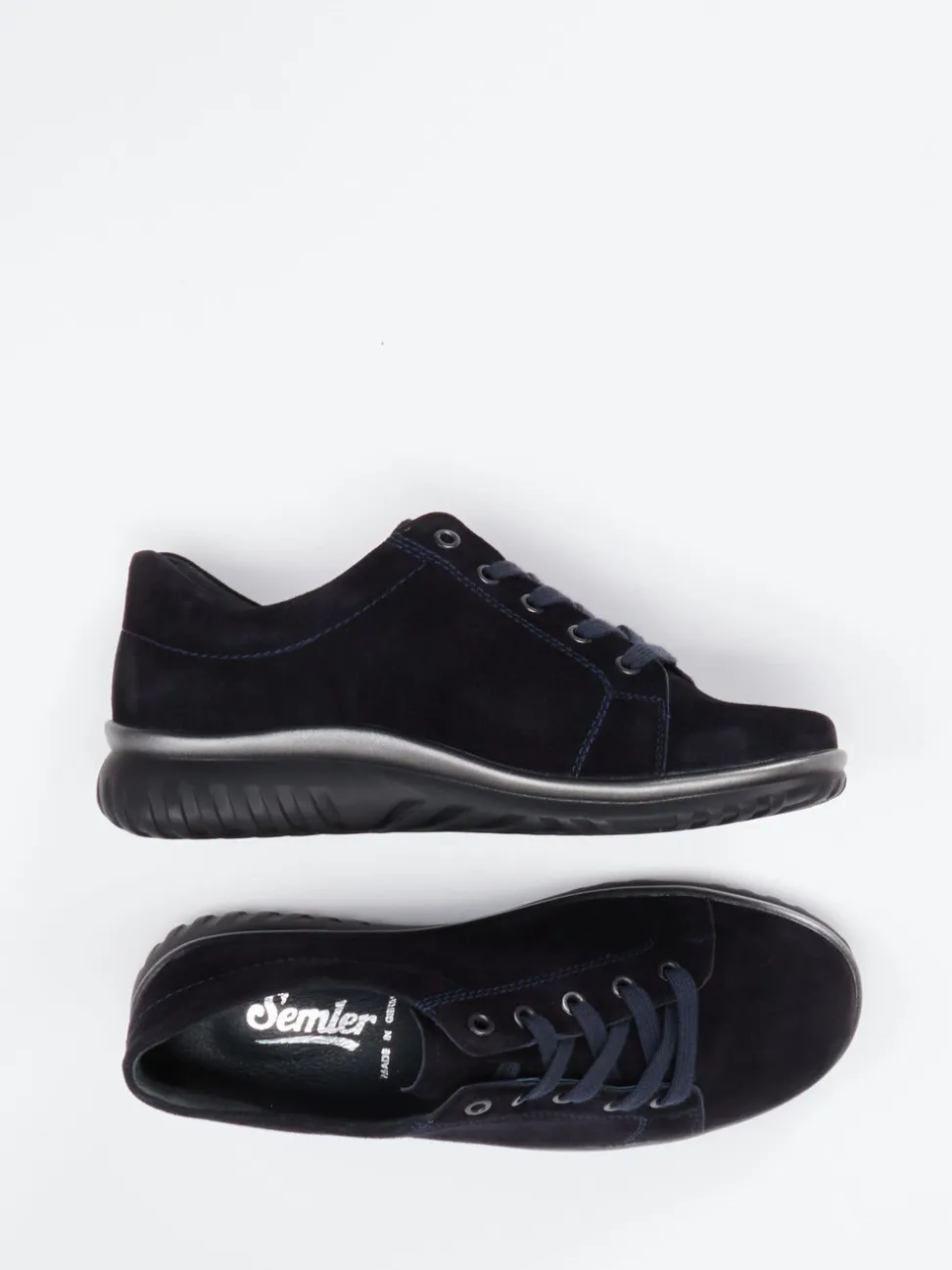 Semler – Komfort-Sneaker aus Veloursleder Dunkelblau