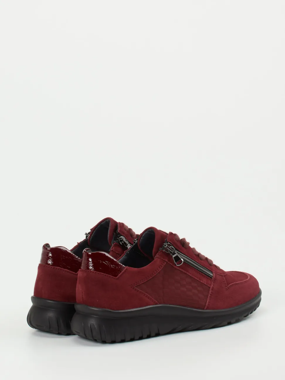 Semler – Komfort-Sneaker aus Veloursleder Bordeauxrot