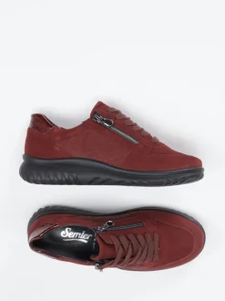 Semler – Komfort-Sneaker aus Veloursleder Bordeauxrot