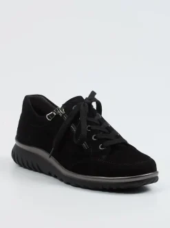 Semler – Komfort-Sneaker aus Veloursleder schwarz