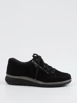 Semler – Komfort-Sneaker aus Veloursleder schwarz