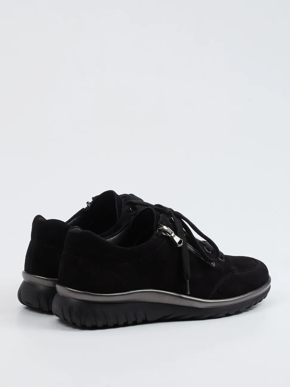 Semler – Komfort-Sneaker aus Veloursleder schwarz