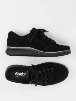 Semler – Komfort-Sneaker aus Veloursleder schwarz