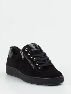 Semler – Komfort-Sneaker aus Veloursleder schwarz