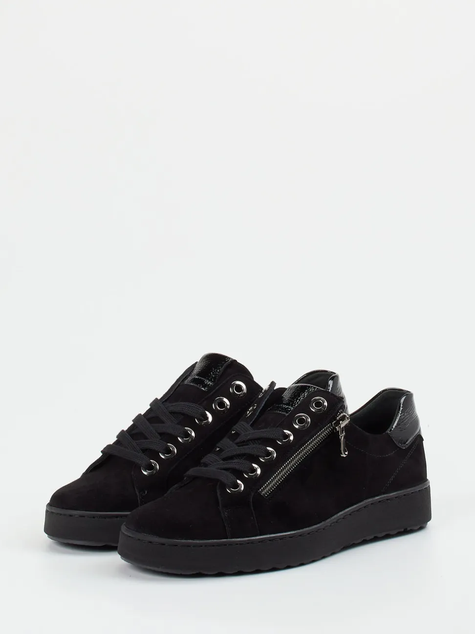 Semler – Komfort-Sneaker aus Veloursleder schwarz