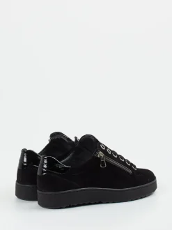 Semler – Komfort-Sneaker aus Veloursleder schwarz