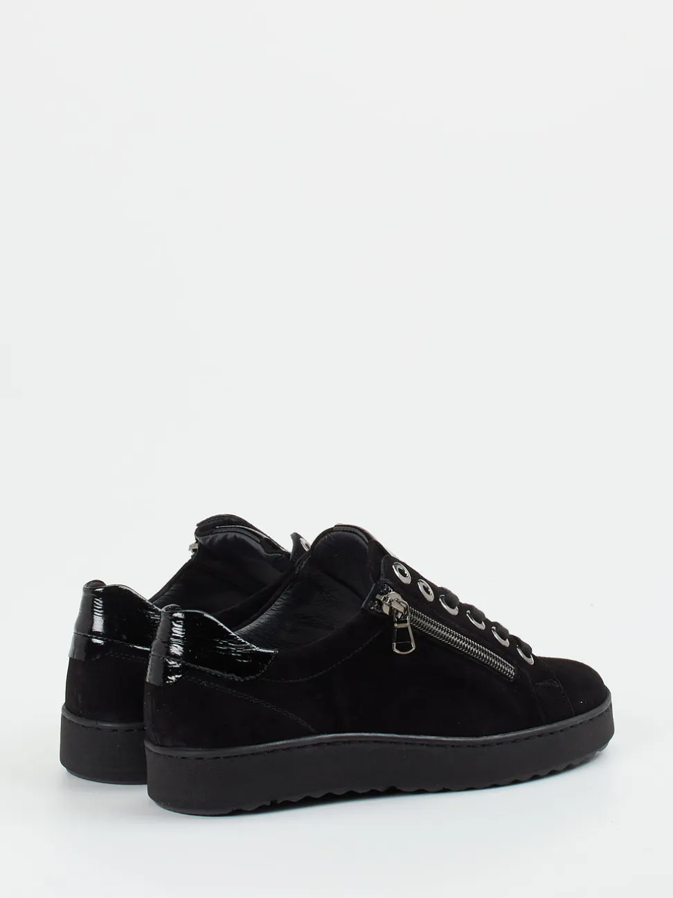 Semler – Komfort-Sneaker aus Veloursleder schwarz