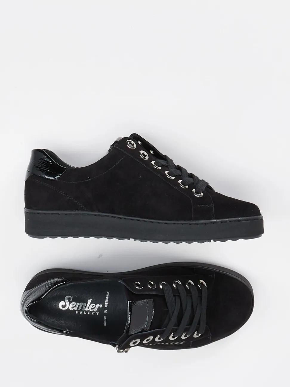 Semler – Komfort-Sneaker aus Veloursleder schwarz