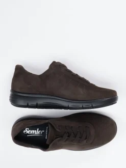 Semler – Komfort-Sneaker aus Veloursleder Dunkelbraun