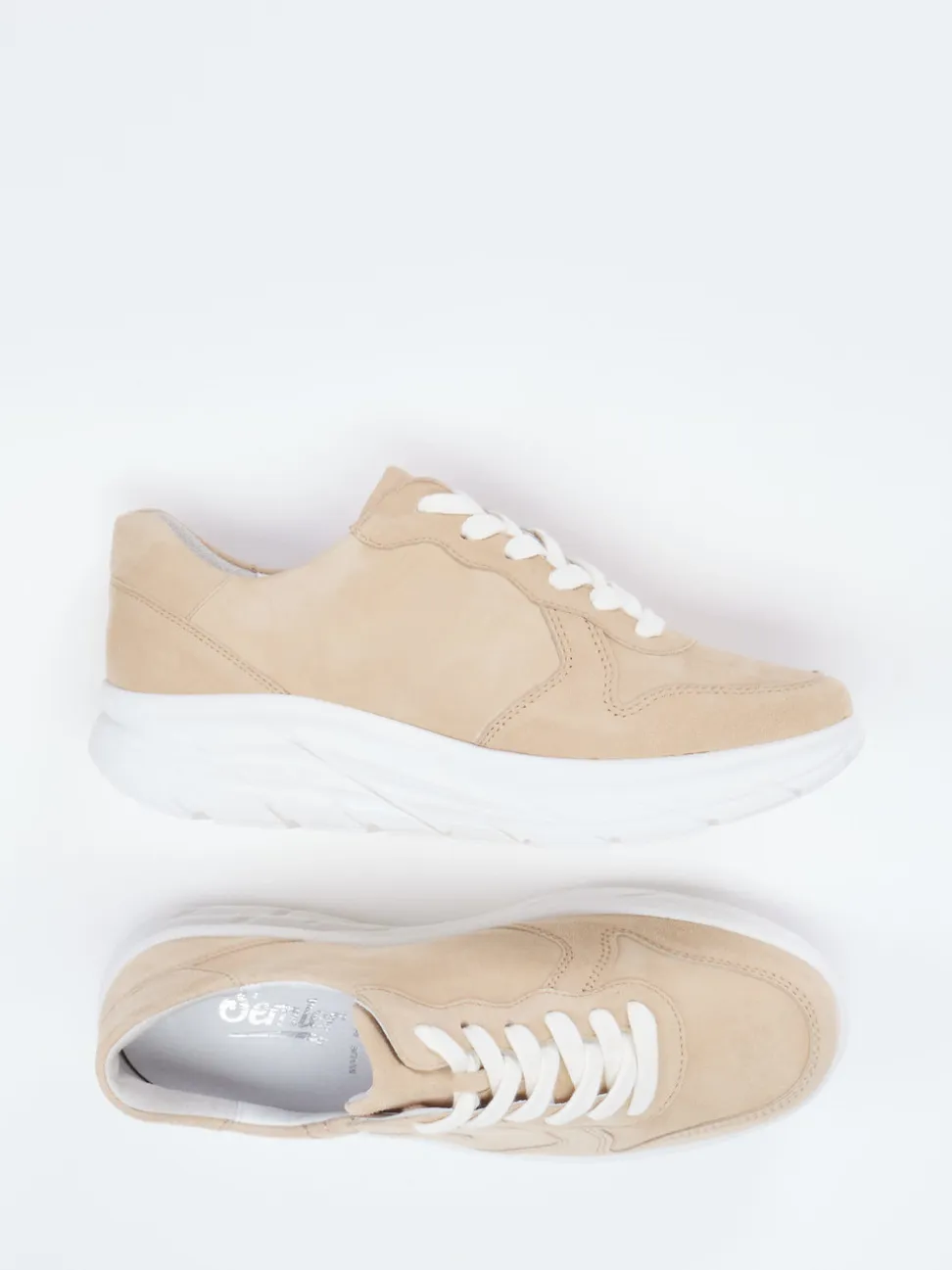 Semler – Komfort-Sneaker aus Veloursleder beige