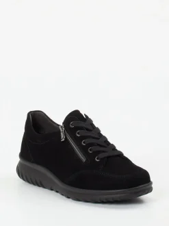 Semler – Komfort-Sneaker aus Veloursleder schwarz