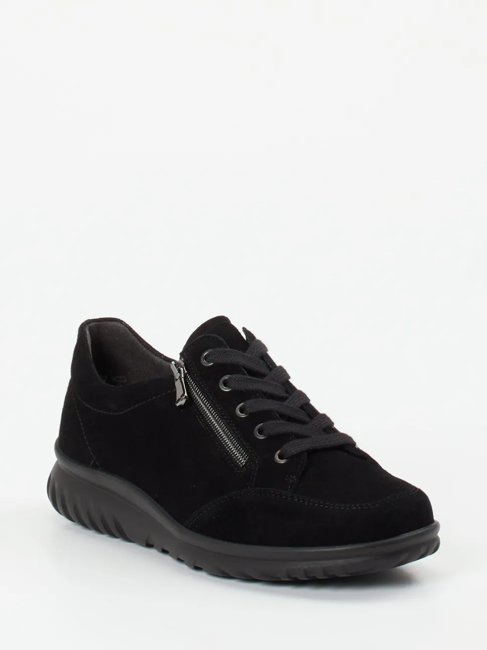 Semler – Komfort-Sneaker aus Veloursleder schwarz