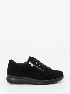 Semler – Komfort-Sneaker aus Veloursleder schwarz